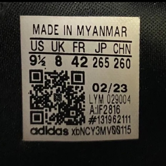 Adidas fukasa run women's running shoes size 9.5 black white athletic sneakers - Picture 16 of 16